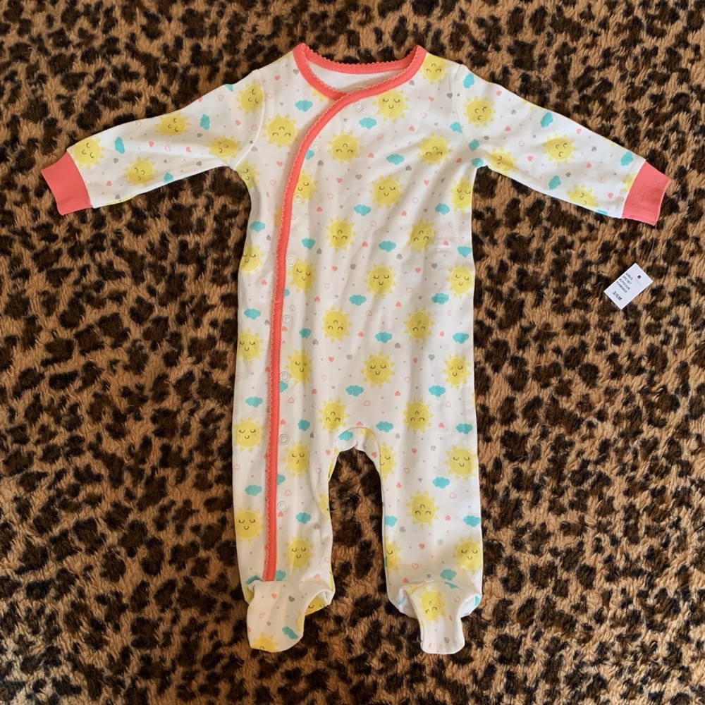 NWT - Baby Footie sleeper with sun pattern